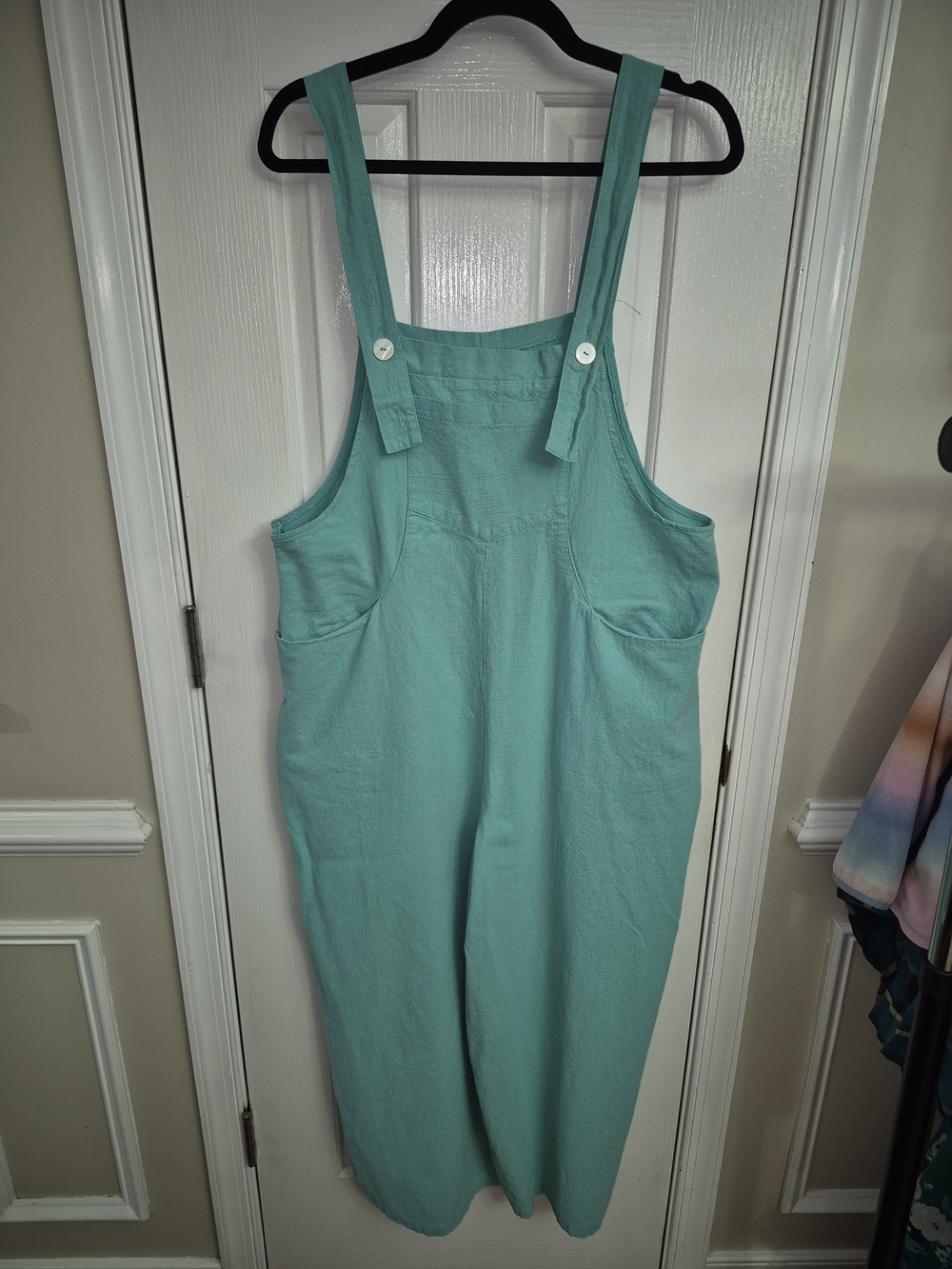 Women’s Teal Overalls with Adjustable Straps L